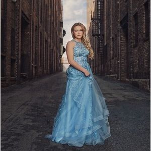 Size 2 Jovani Cinderella Blue dress